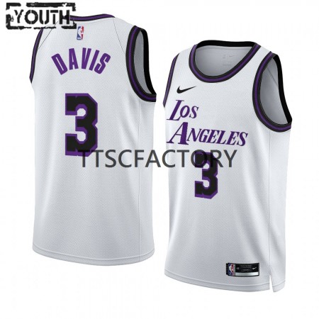 Kinder NBA Los Angeles Lakers Trikot Anthony Davis 3 Nike 2022-23 City Edition Weiß Swingman